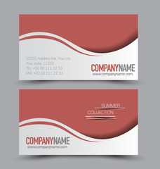 Fototapeta premium Business card set template for business identity corporate style. Brown color. Vector illustration.