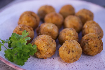 Traditional jewish and middle eastern dish. Falafel. Israeli cuisine concept.