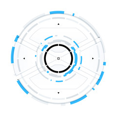 Futuristic Sci-Fi Virtual Reality Technology HUD Circle Element. Abstract Background