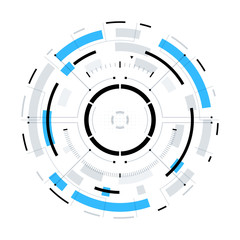 Futuristic Sci-Fi Virtual Reality Technology HUD Circle Element. Abstract Background