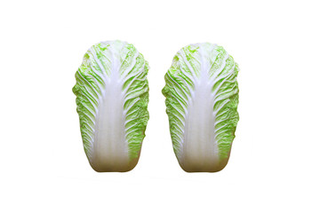 White cabbage for cooking, white background image
