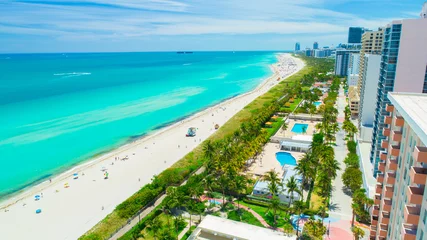 Fototapete Rund Aerial view city Miami Beach, South Beach, Florida, USA. © miami2you