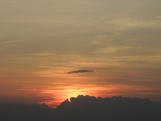 Sunset with orange sky