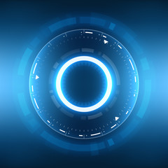 Futuristic Sci-Fi Virtual Reality Technology HUD Circle Element. Abstract Background