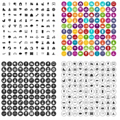 100 childrens park icons set vector in 4 variant for any web design isolated on white