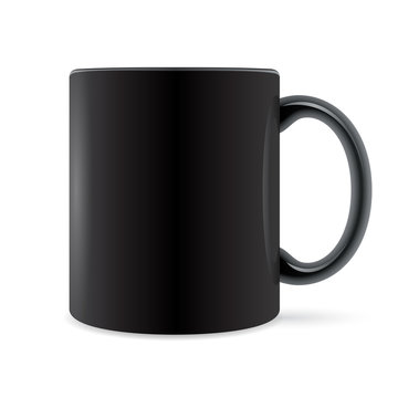Black cup of tea – stock vector