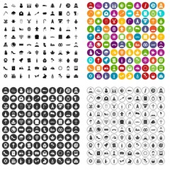 100 church icons set vector in 4 variant for any web design isolated on white