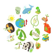 Ecology icons set. Isometric illustration of 16 ecology vector icons for web © ylivdesign