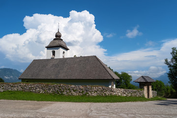 Fototapeta na wymiar Church of St. Catherine in Zasip, Slovenia, Europe