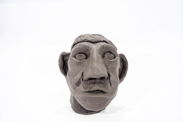 Fototapeta na wymiar Human face made from Play Clay.