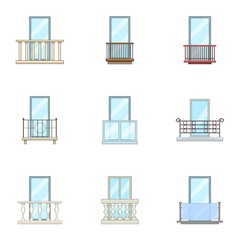 Box icons set. Cartoon set of 9 box vector icons for web isolated on white background