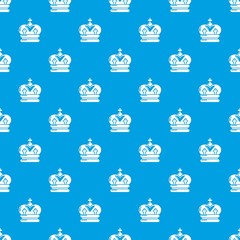 Crown pattern vector seamless blue repeat for any use