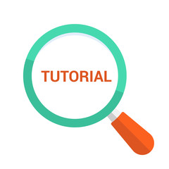 Education Concept: Magnifying Optical Glass With Words Tutorial