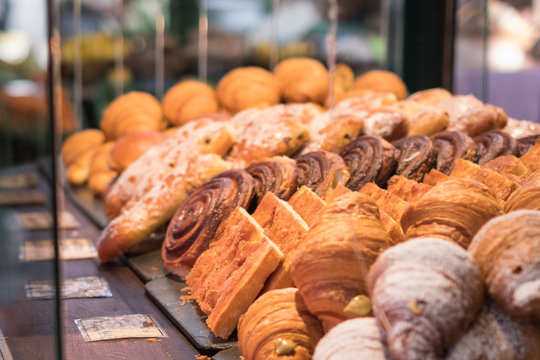 bakery shopping window - variety fresh bake pastry  -
