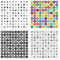100 cleaning icons set vector in 4 variant for any web design isolated on white