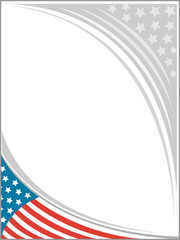 American flag frame template design with blank space for text.