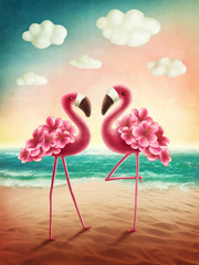 Two flamingos © Elena Schweitzer