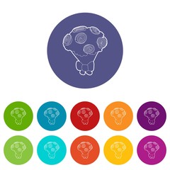 Wedding bouquet, icons color set vector for any web design on white background