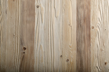 Fototapeta premium Weathered pine wood planks background with grained surface. Place for text