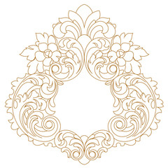 Golden vintage baroque ornament, corner. Retro pattern antique style acanthus. Decorative design element filigree calligraphy vector. - stock vector