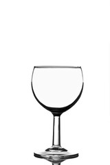 Glass of water on the white background