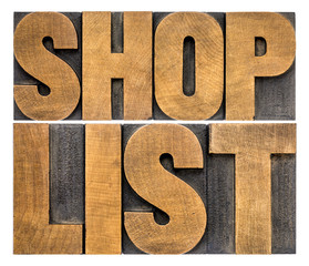 shop list word abstract typography