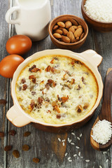 Rice pudding with raisin