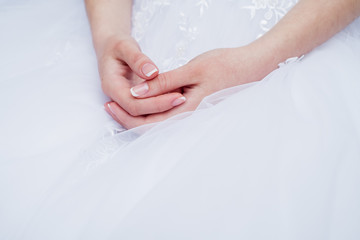 Beautiful set of women's wedding accessories. Bride's morning.