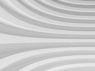 Abstract of white curved architectural pattern background,Concept of future modern facade design on architecture,3d rendering	