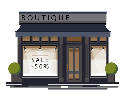 Boutique facade. Illustration of a boutique in a flat style. Vector illustration Eps10 file