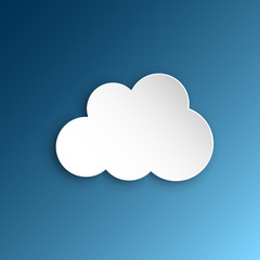 Paper clouds on a blue sky. Сartoon paper cloud illustration background. Cloudscape air business concept.