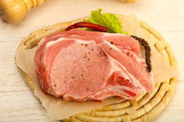 Raw pork cutlet