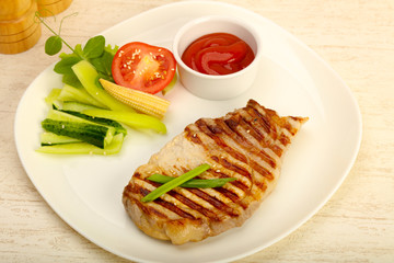 Grilled pork cutlet