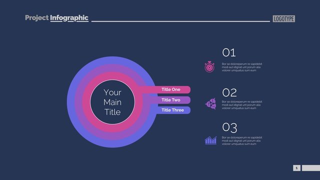 Three Concentric Circles Process Slide Template