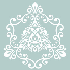 Elegant vintage vector white ornament in classic style. Abstract traditional pattern with oriental elements. Classic vintage pattern