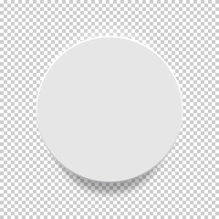 White box. Circle mock up model 3D top view with shadow. Vector illustration.