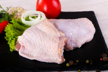 Raw chicken thighs