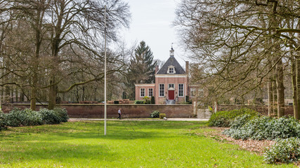 Fototapeta na wymiar Modern new castle on estate Zuylenstejn in the province of Utrecht in the Netherlands