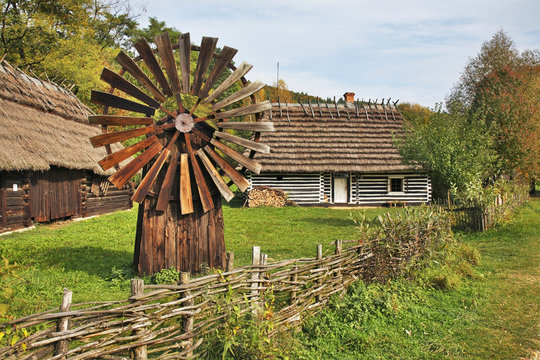 Old windmill in Sanok. Subcarpathian voivodeship. Poland