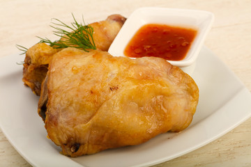 Baked chicken leg
