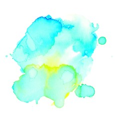 Colorful abstract watercolor texture stain with splashes and spatters. Modern creative watercolor background for trendy design.