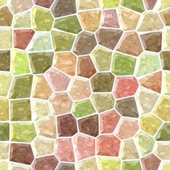 Fototapeta premium surface floor marble mosaic pattern seamless background with white grout - natural pastel full color spectrum - pink, beige, yellow, green, brown