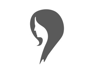 Modern Woman face shape or logo icon 