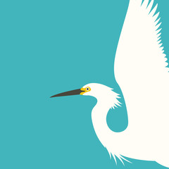  heron  vector illustration  profile side   flat style