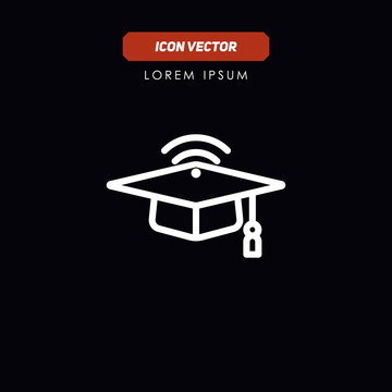 education hat icon vector