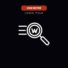 Search word icon vector