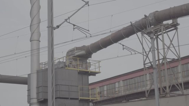 Factory and train