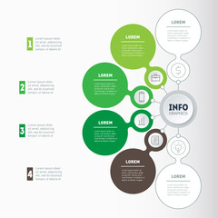 The development and growth of the eco business. Time line of farming trends. Business concept with 4 or 6 options, parts, steps or processes. Timeline infographics.