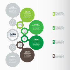 Timeline infographics. The development and growth of the eco business. Time line of farming trends. Business concept with 4 or 6 options, parts, steps or processes.