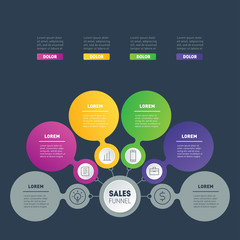 Business infographics concept with 4 options. Vector info graphic of technology or education process. Annual report. Web Template of a info chart, diagram or presentation. Part of the report.